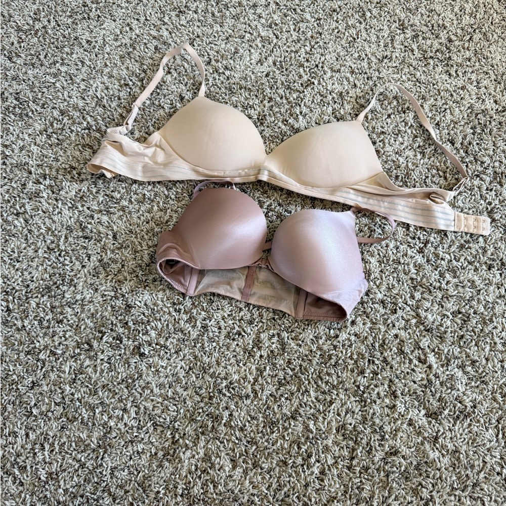 Bra Cream and Pink Bra Duo